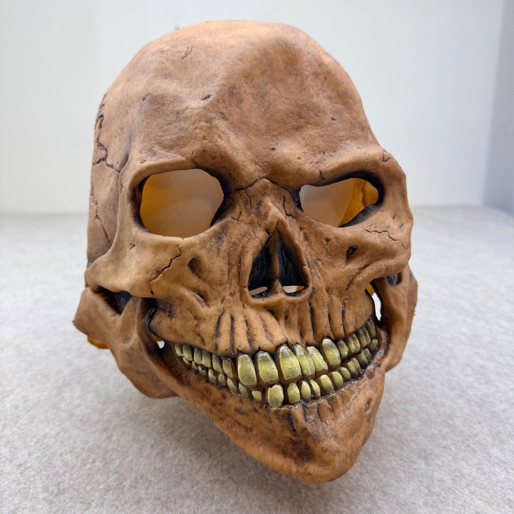 Rubies Costume Co Realistic Latex Skull Mask Halloween Horror Skeleton Brown